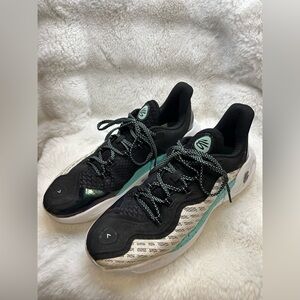 Steph Curry 11 “Future Curry” Unisex Under Armour Black and Teal Sneakers